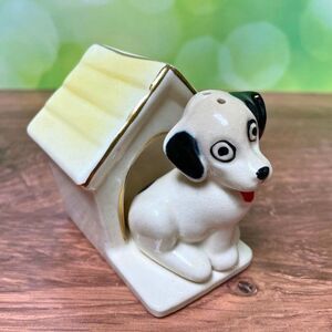 1950s Dog & Dog House Salt & Pepper Shaker Set – Hand-Painted Vintage Collectibl